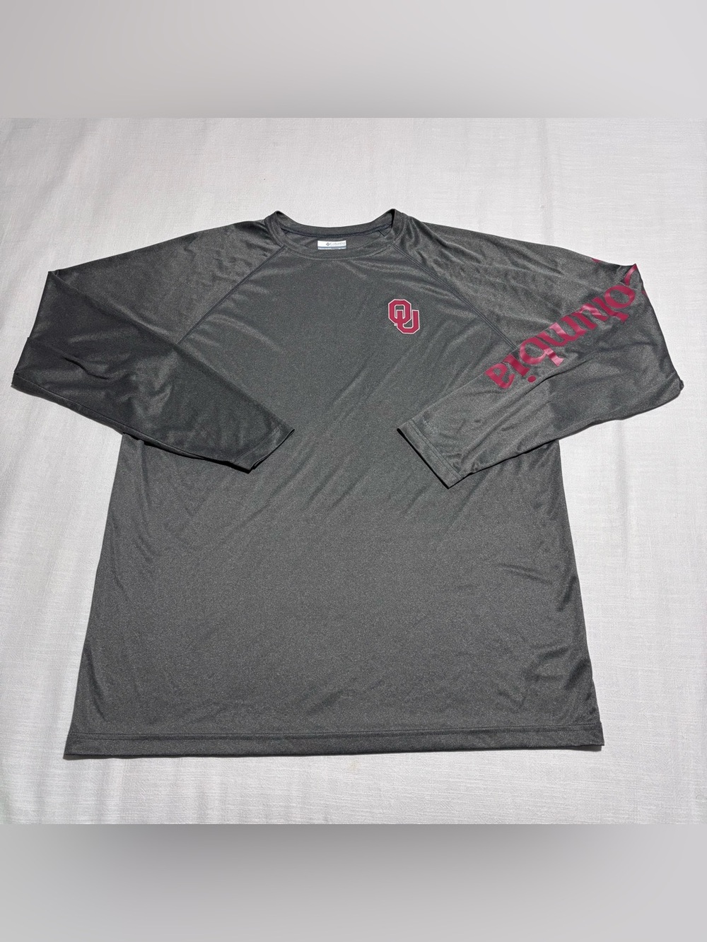 Men's Columbia Oklahoma Sooners Collegiate PFG Terminal Tackle LS Shirt | Sz XL